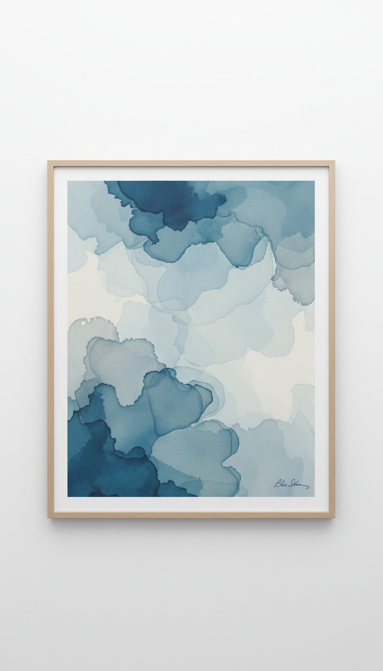 Tirage grand format signé bleu silence